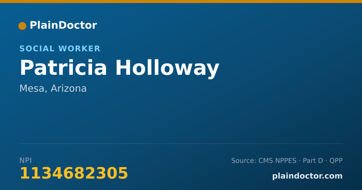 Shareable card for Patricia Holloway - Social Worker, Mesa, AZ