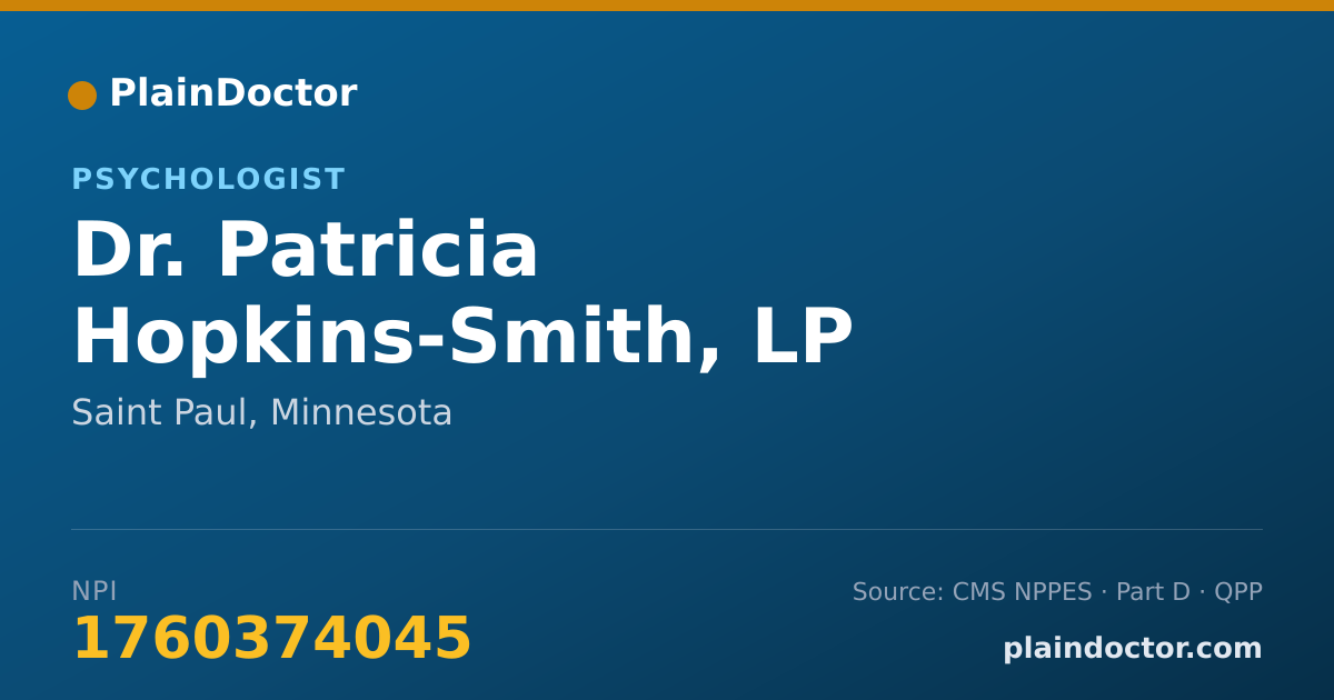 Shareable card for Patricia Hopkins-Smith, LP - Psychologist, Saint Paul, MN