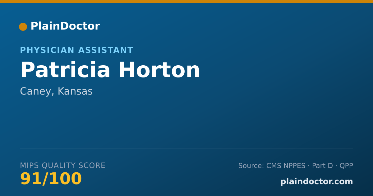 Shareable card for Patricia Horton - Physician Assistant, Caney, KS