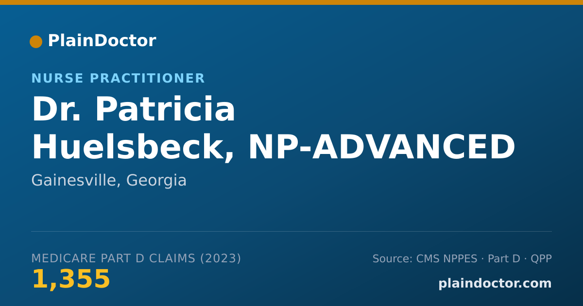 Shareable card for Patricia Huelsbeck, NP-ADVANCED PRACTICE - Nurse Practitioner, Gainesville, GA