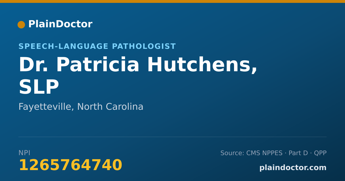 Shareable card for Patricia Hutchens, SLP - Speech-Language Pathologist, Fayetteville, NC