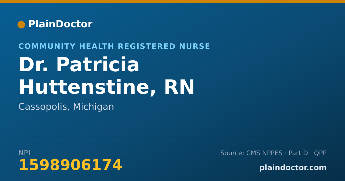 Shareable card for Patricia Huttenstine, RN - Community Health Registered Nurse, Cassopolis, MI