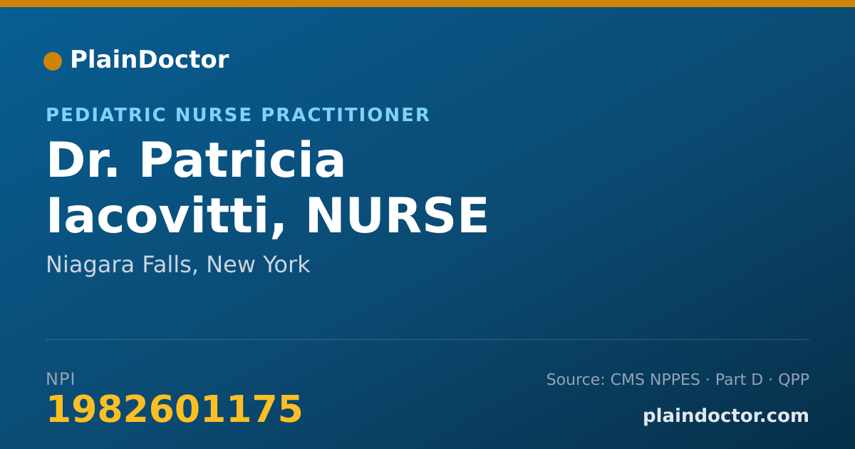 Shareable card for Patricia Iacovitti, NURSE PRACTITIONER - Pediatric Nurse Practitioner, Niagara Falls, NY