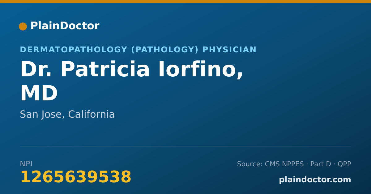 Shareable card for Patricia Iorfino, MD - Dermatopathology (Pathology) Physician, San Jose, CA
