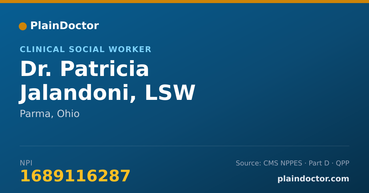 Shareable card for Patricia Jalandoni, LSW - Clinical Social Worker, Parma, OH