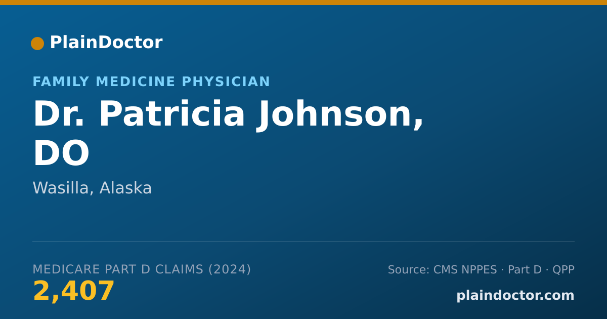 Shareable card for Patricia Johnson, DO - Family Medicine Physician, Wasilla, AK