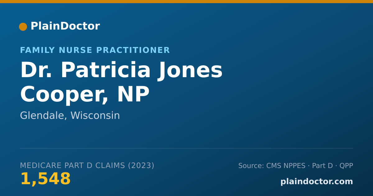 Shareable card for Patricia Jones Cooper, NP - Family Nurse Practitioner, Glendale, WI