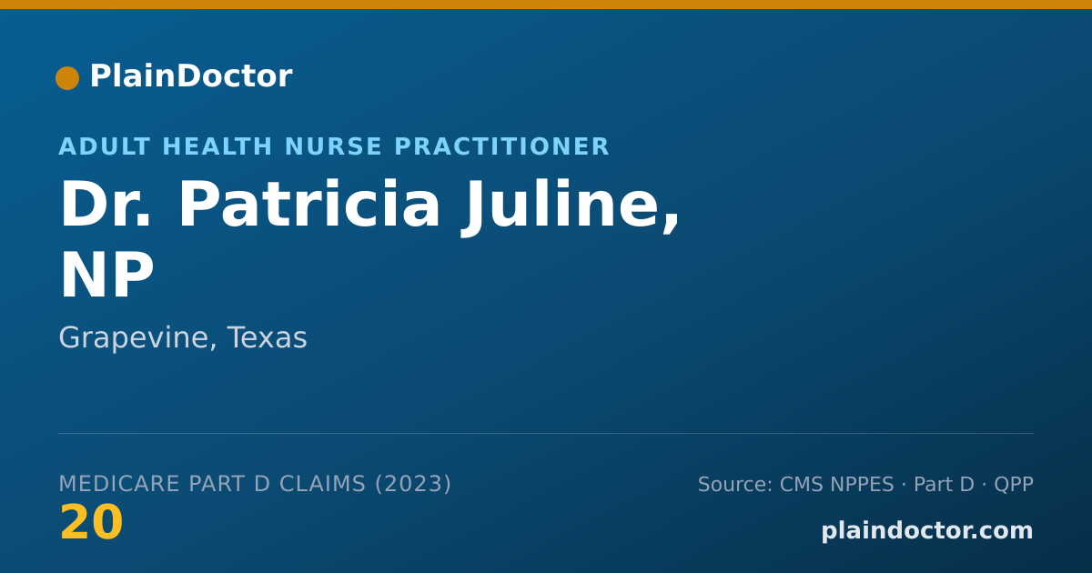 Shareable card for Patricia Juline, NP - Adult Health Nurse Practitioner, Grapevine, TX