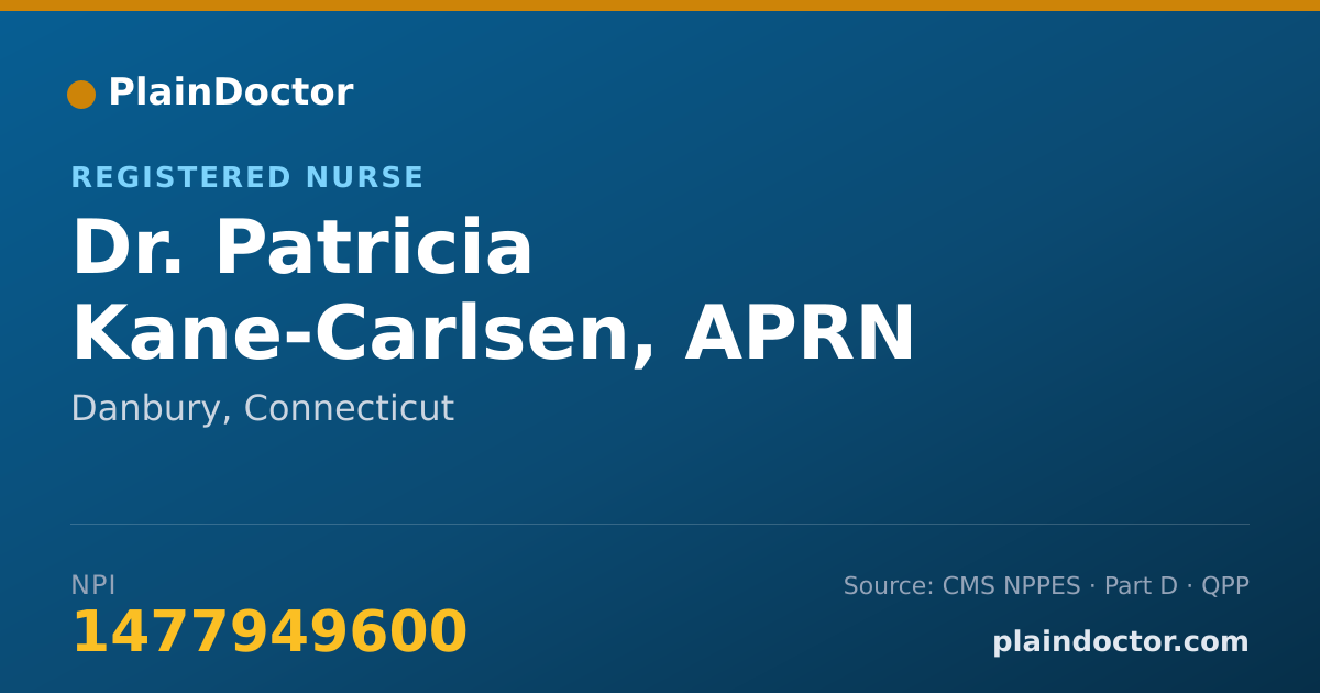 Shareable card for Patricia Kane-Carlsen, APRN - Registered Nurse, Danbury, CT