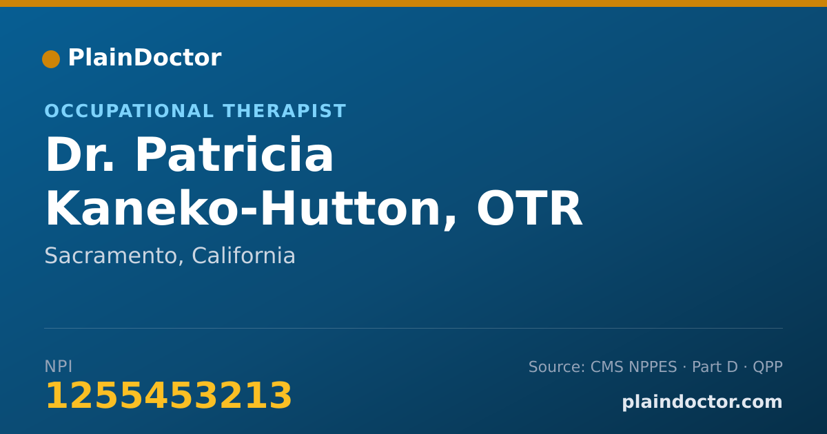 Shareable card for Patricia Kaneko-Hutton, OTR - Occupational Therapist, Sacramento, CA