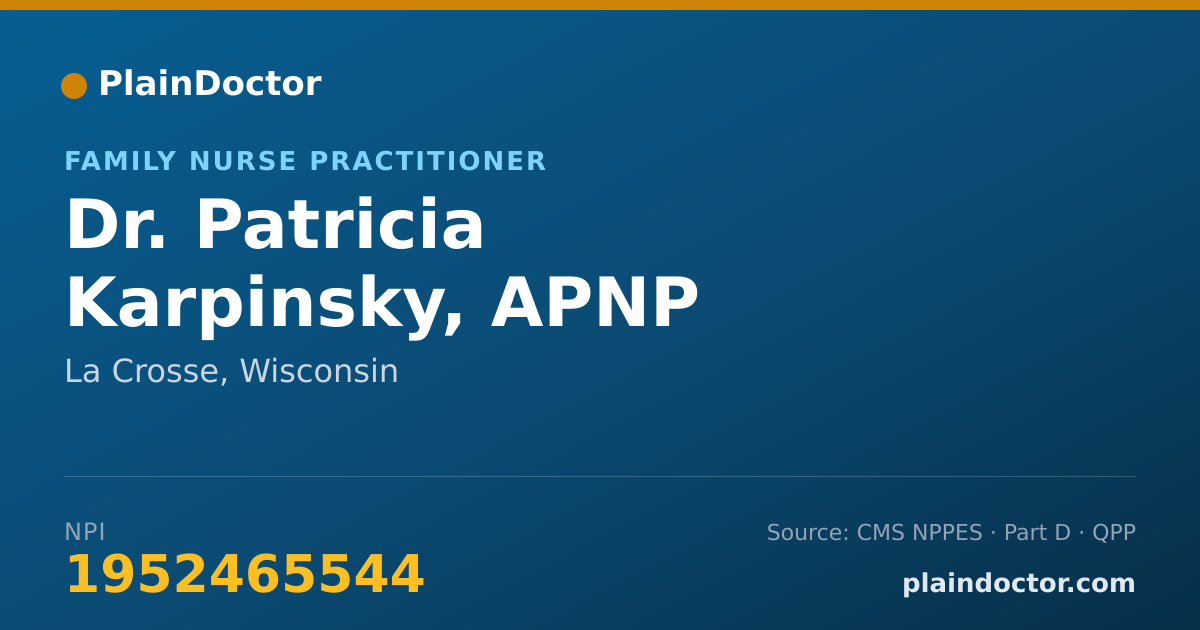 Shareable card for Patricia Karpinsky, APNP - Family Nurse Practitioner, La Crosse, WI