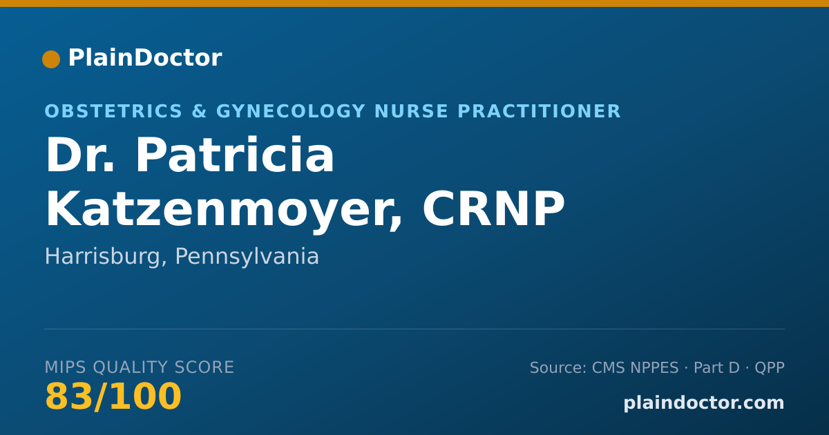 Shareable card for Patricia Katzenmoyer, CRNP - Obstetrics & Gynecology Nurse Practitioner, Harrisburg, PA