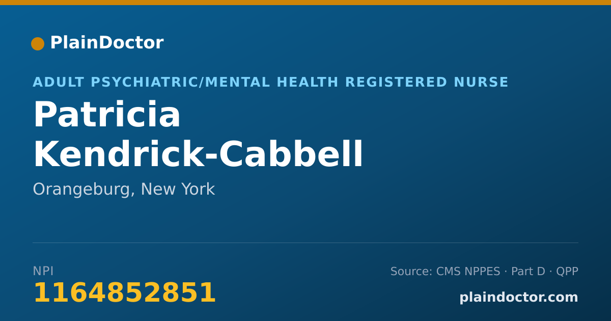 Shareable card for Patricia Kendrick-Cabbell - Adult Psychiatric/Mental Health Registered Nurse, Orangeburg, NY