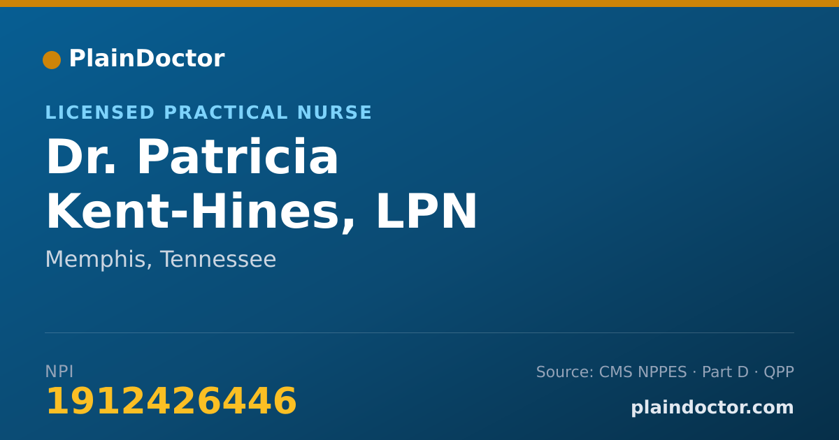 Shareable card for Patricia Kent-Hines, LPN - Licensed Practical Nurse, Memphis, TN