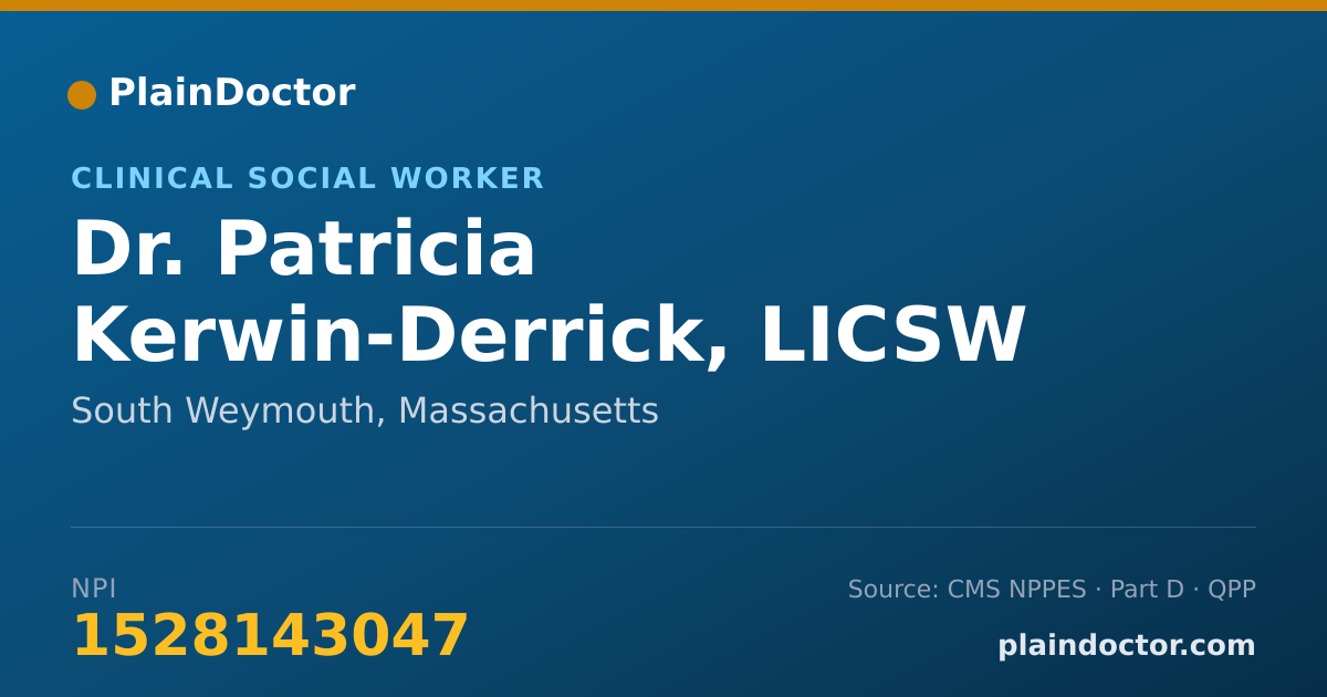 Shareable card for Patricia Kerwin-Derrick, LICSW - Clinical Social Worker, South Weymouth, MA