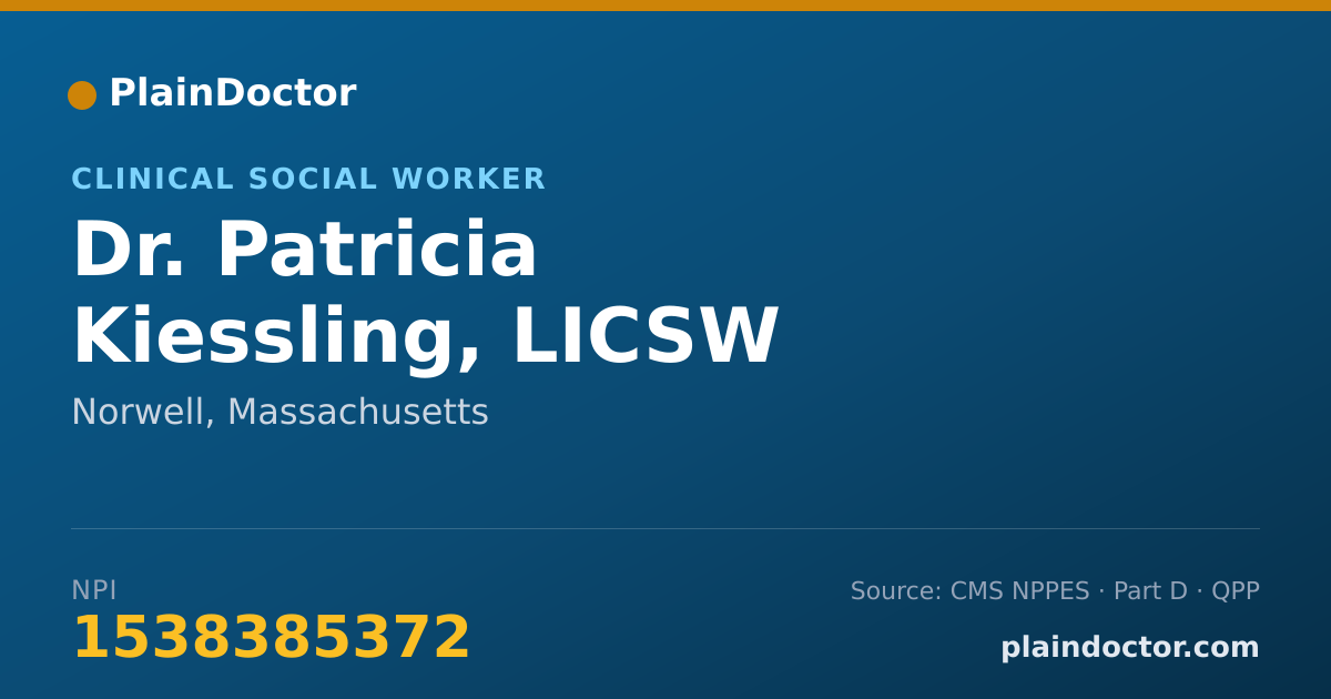 Shareable card for Patricia Kiessling, LICSW - Clinical Social Worker, Norwell, MA