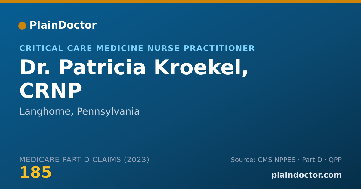 Shareable card for Patricia Kroekel, CRNP - Critical Care Medicine Nurse Practitioner, Langhorne, PA