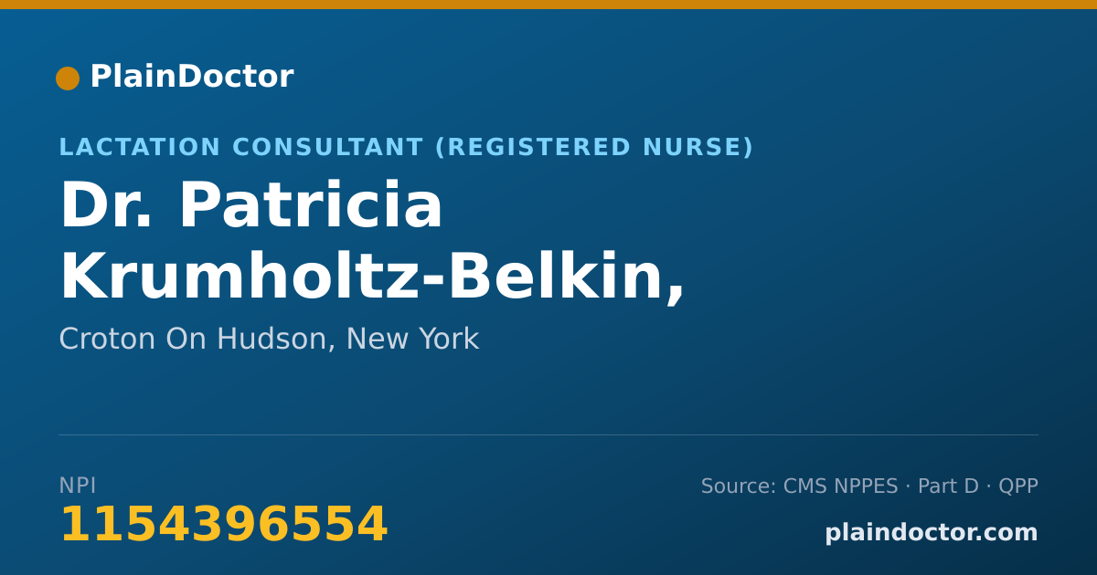 Shareable card for Patricia Krumholtz-Belkin, PNP,RN - Lactation Consultant (Registered Nurse), Croton On Hudson, NY