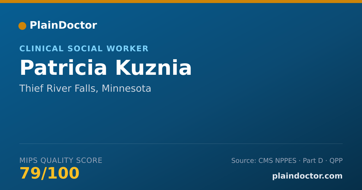 Shareable card for Patricia Kuznia - Clinical Social Worker, Thief River Falls, MN