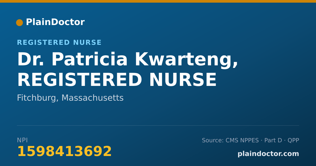Shareable card for Patricia Kwarteng, REGISTERED NURSE - Registered Nurse, Fitchburg, MA