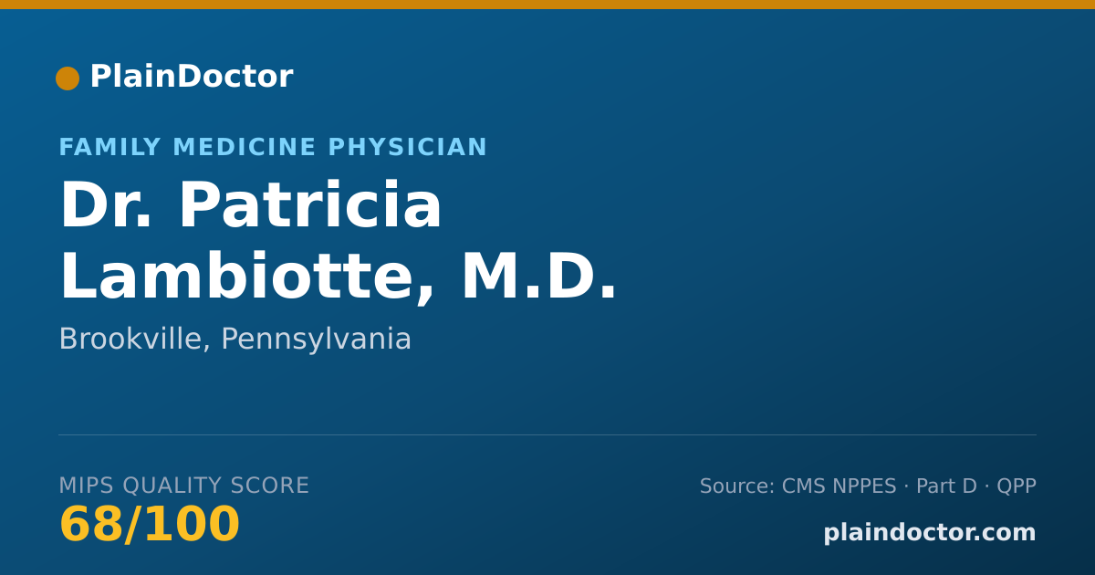 Shareable card for Patricia Lambiotte, M.D. - Family Medicine Physician, Brookville, PA