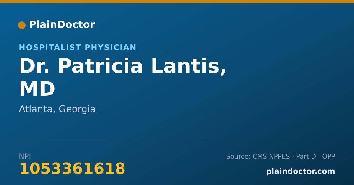Shareable card for Patricia Lantis, MD - Hospitalist Physician, Atlanta, GA