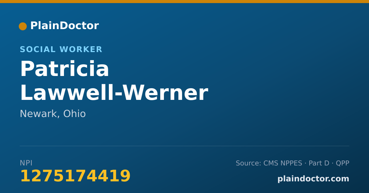 Shareable card for Patricia Lawwell-Werner - Social Worker, Newark, OH