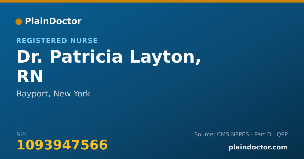Shareable card for Patricia Layton, RN - Registered Nurse, Bayport, NY