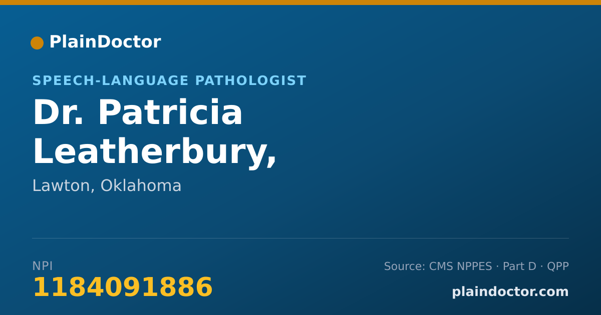 Shareable card for Patricia Leatherbury, MS/CCC-SLP - Speech-Language Pathologist, Lawton, OK
