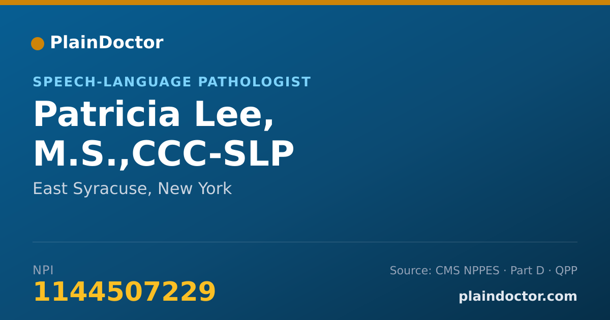 Shareable card for Patricia Lee, M.S.,CCC-SLP - Speech-Language Pathologist, East Syracuse, NY