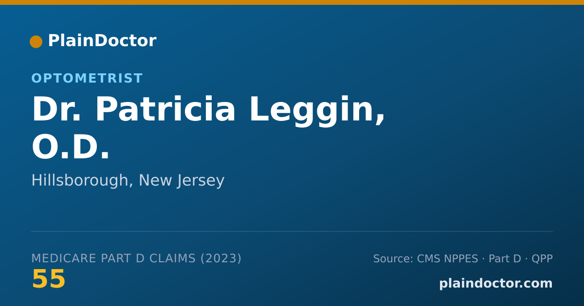 Shareable card for Patricia Leggin, O.D. - Optometrist, Hillsborough, NJ