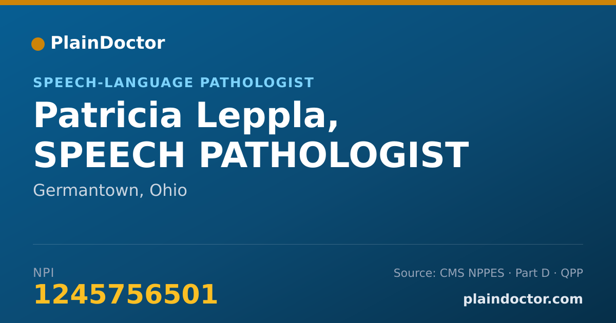 Shareable card for Patricia Leppla, SPEECH PATHOLOGIST - Speech-Language Pathologist, Germantown, OH