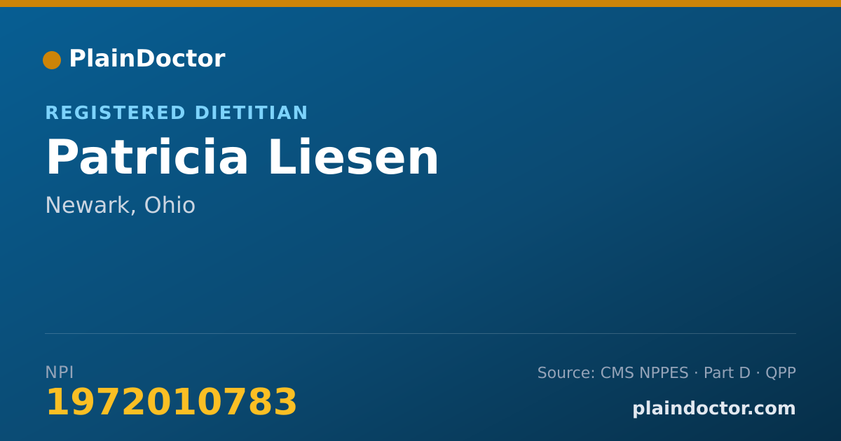 Shareable card for Patricia Liesen - Registered Dietitian, Newark, OH