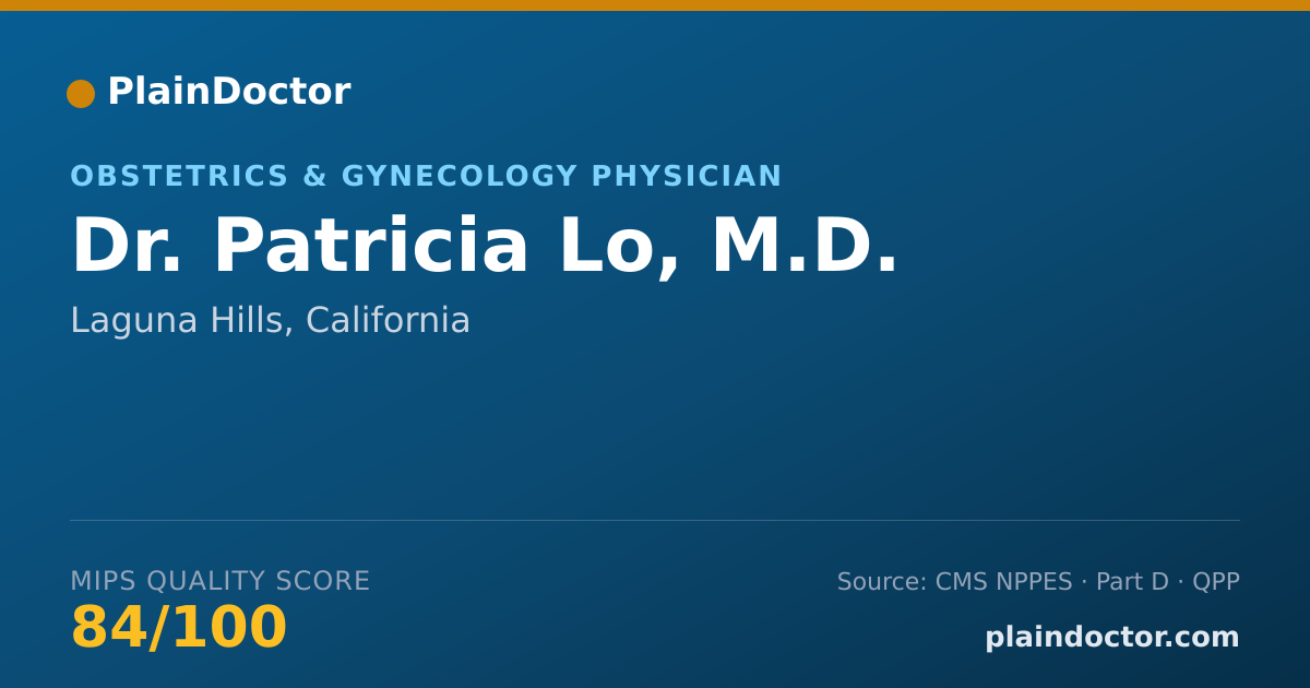 Shareable card for Patricia Lo, M.D. - Obstetrics & Gynecology Physician, Laguna Hills, CA