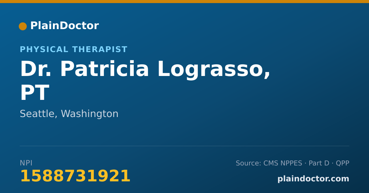 Shareable card for Patricia Lograsso, PT - Physical Therapist, Seattle, WA