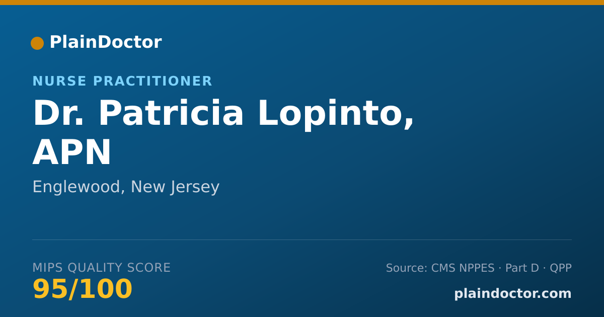 Shareable card for Patricia Lopinto, APN - Nurse Practitioner, Englewood, NJ