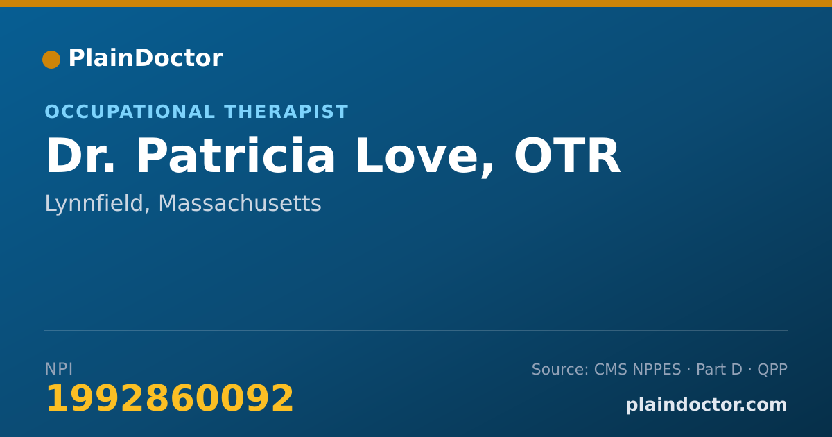 Shareable card for Patricia Love, OTR - Occupational Therapist, Lynnfield, MA