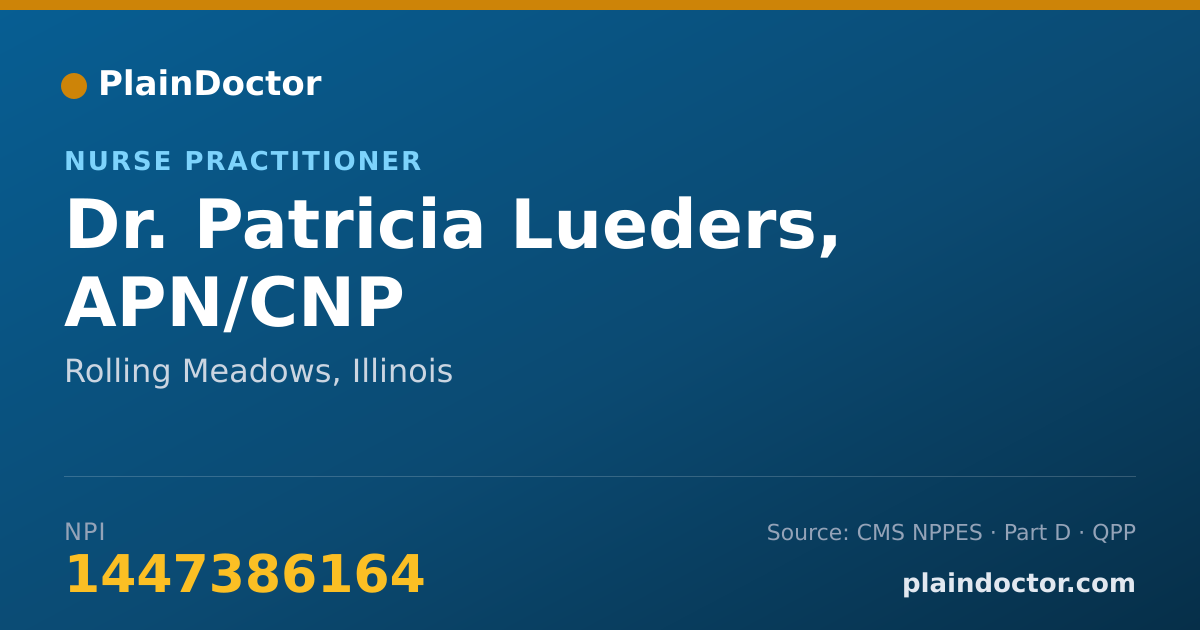 Shareable card for Patricia Lueders, APN/CNP - Nurse Practitioner, Rolling Meadows, IL