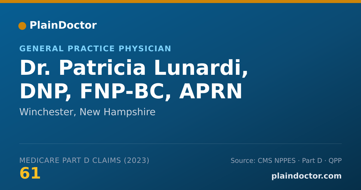 Shareable card for Patricia Lunardi, DNP, FNP-BC, APRN - General Practice Physician, Winchester, NH