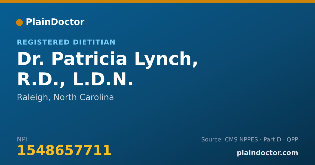 Shareable card for Patricia Lynch, R.D., L.D.N. - Registered Dietitian, Raleigh, NC