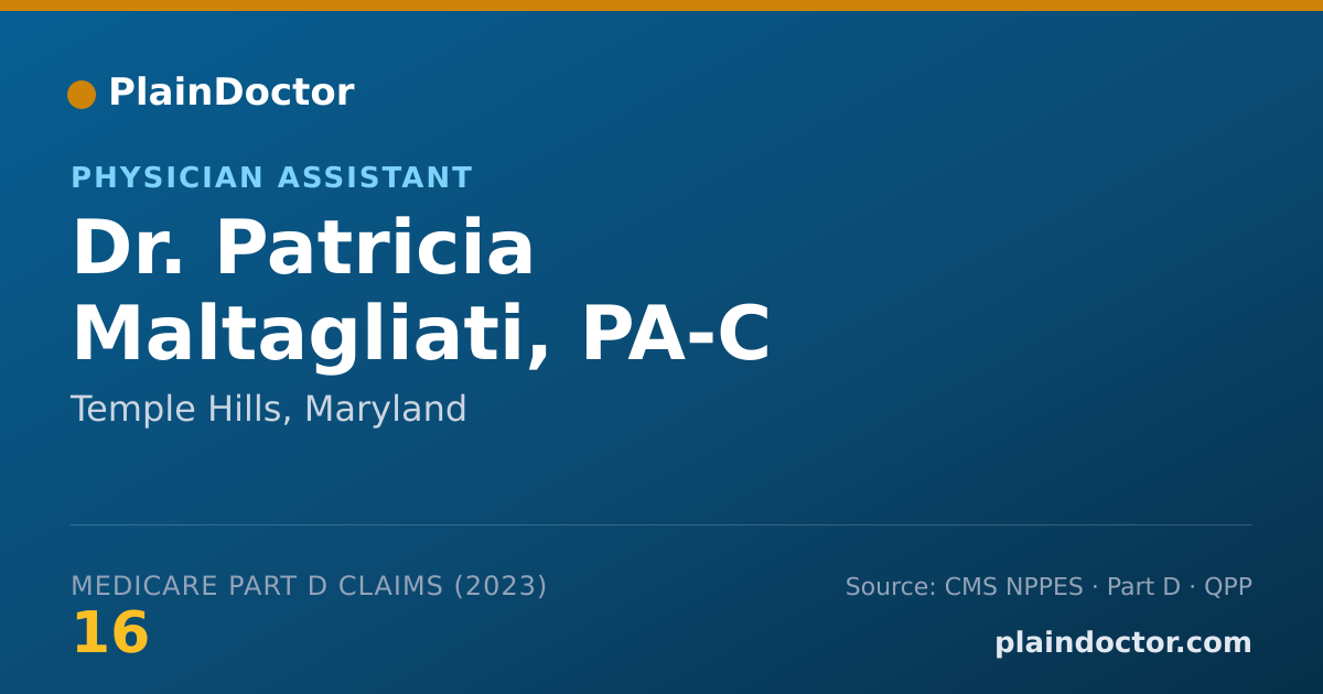 Shareable card for Patricia Maltagliati, PA-C - Physician Assistant, Temple Hills, MD