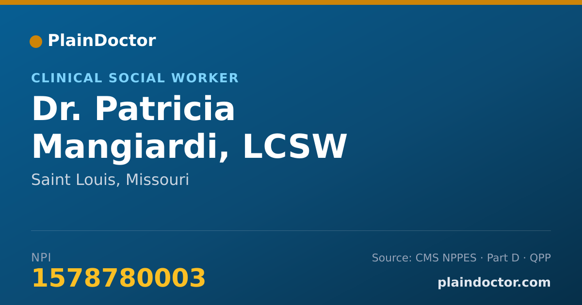 Shareable card for Patricia Mangiardi, LCSW - Clinical Social Worker, Saint Louis, MO