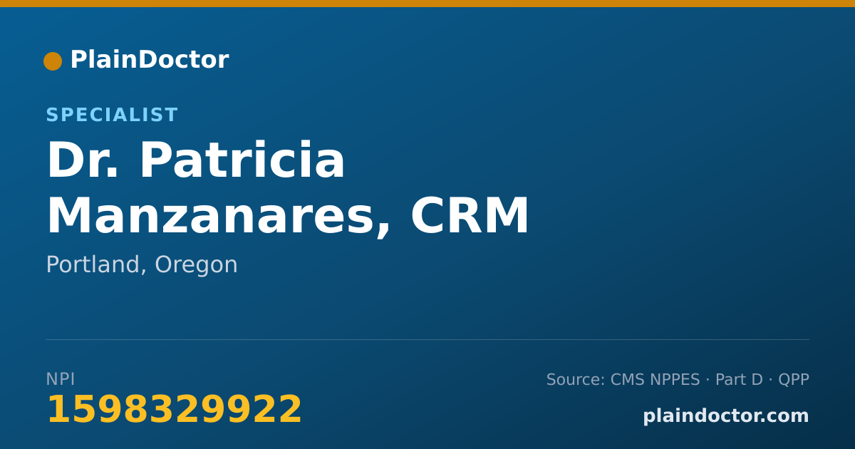 Shareable card for Patricia Manzanares, CRM - Specialist, Portland, OR