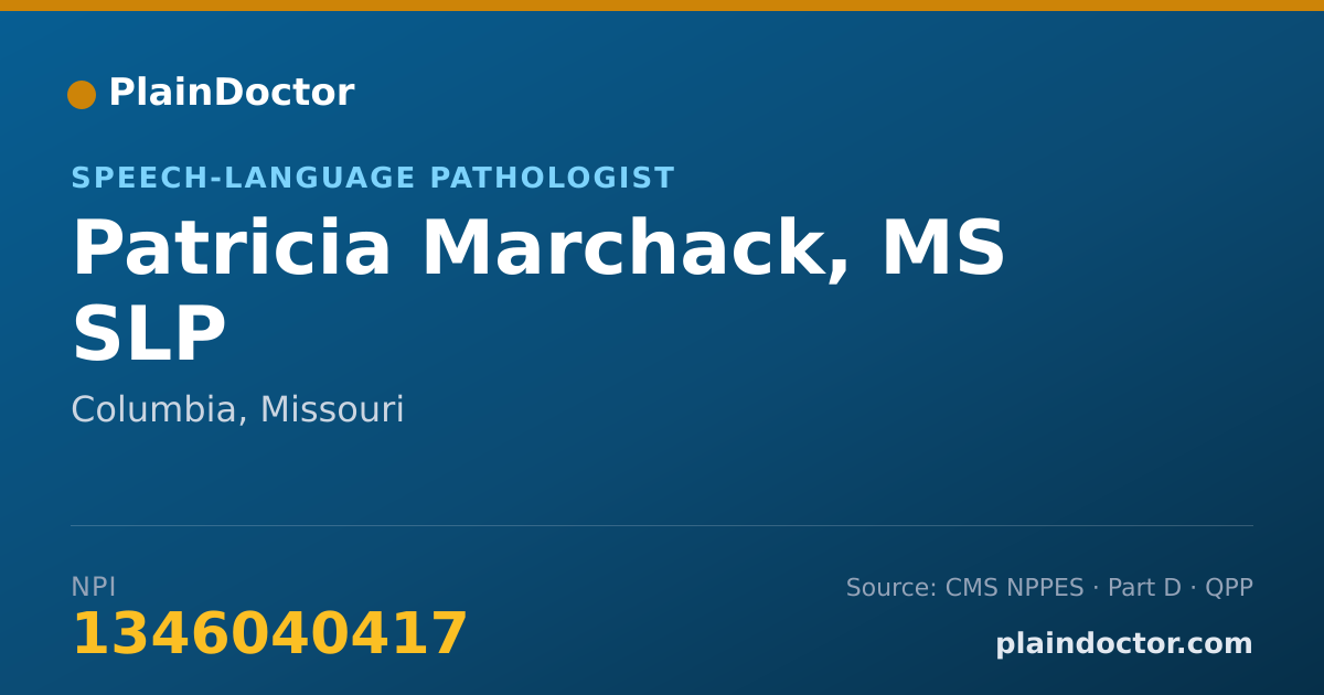 Shareable card for Patricia Marchack, MS SLP - Speech-Language Pathologist, Columbia, MO