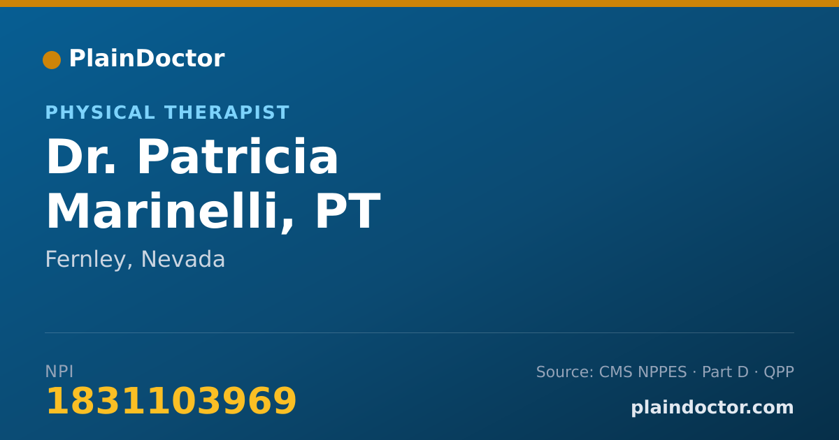 Shareable card for Patricia Marinelli, PT - Physical Therapist, Fernley, NV