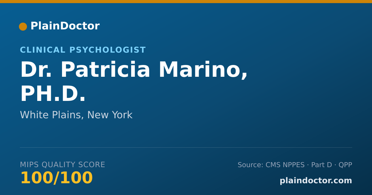 Shareable card for Patricia Marino, PH.D. - Clinical Psychologist, White Plains, NY