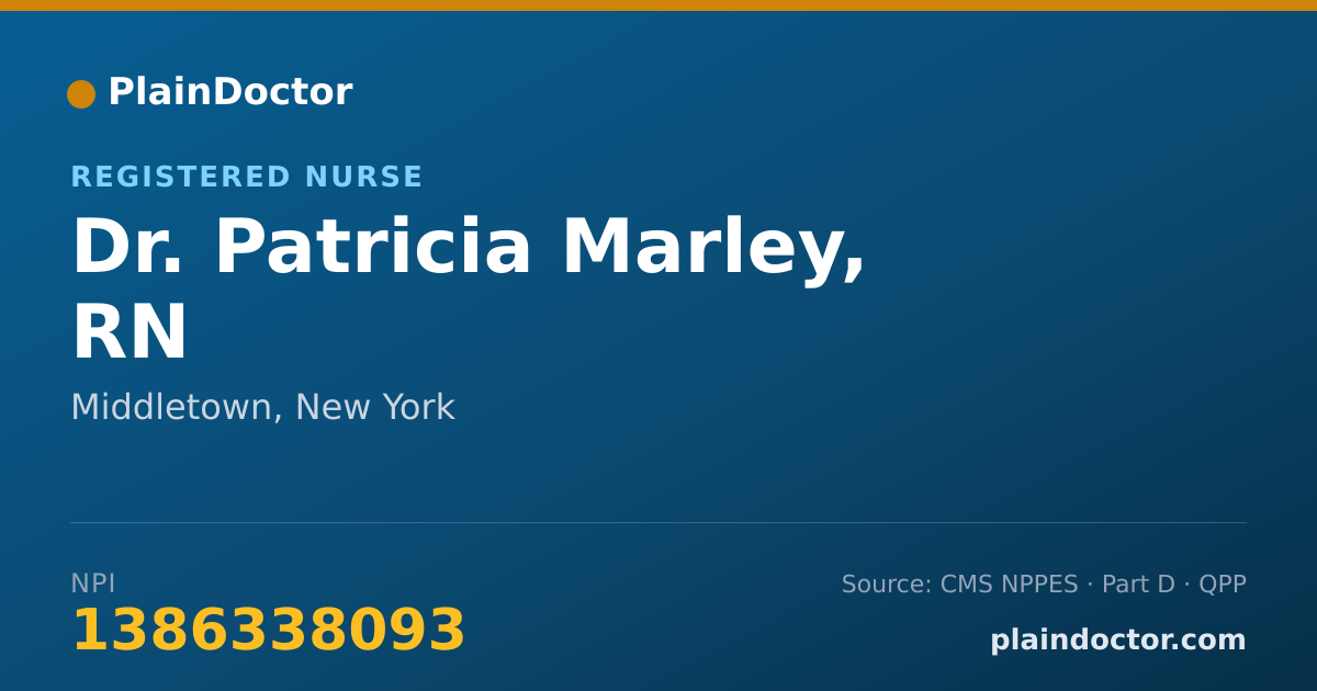 Shareable card for Patricia Marley, RN - Registered Nurse, Middletown, NY