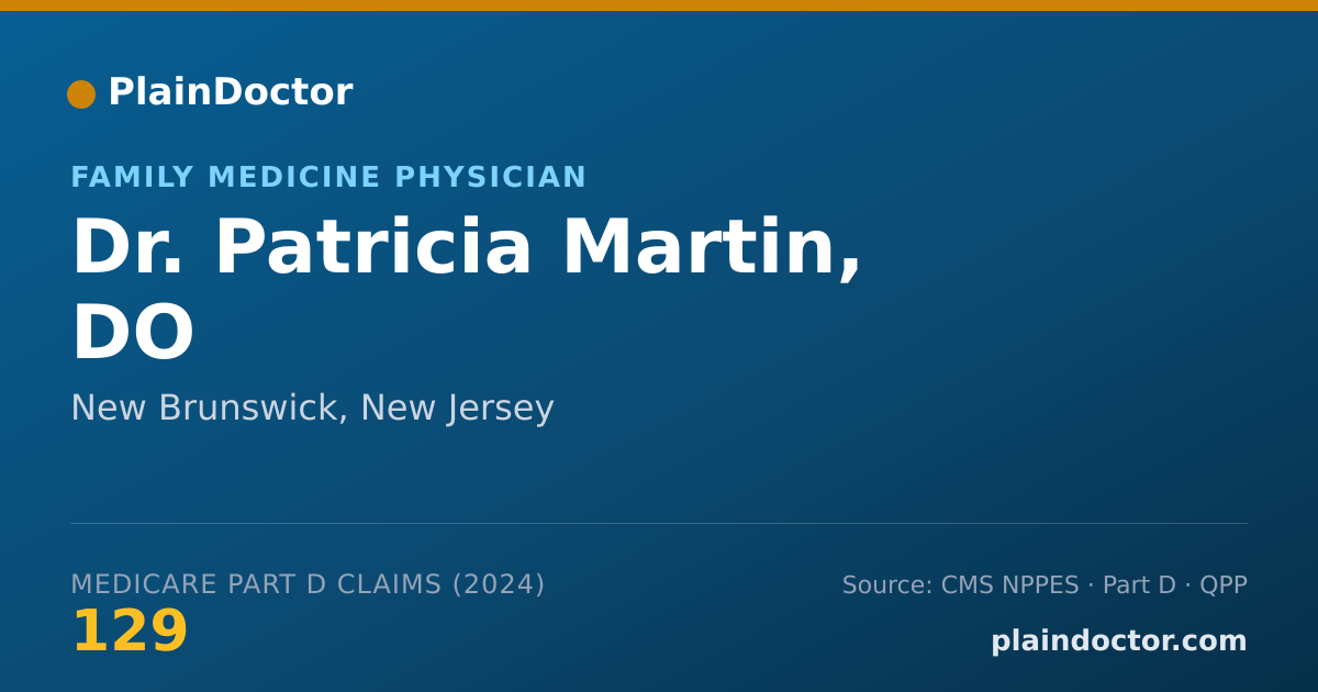 Shareable card for Patricia Martin, DO - Family Medicine Physician, New Brunswick, NJ