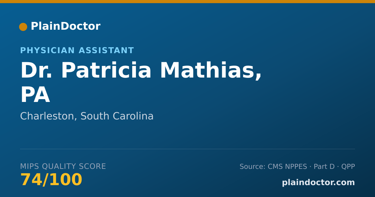 Shareable card for Patricia Mathias, PA - Physician Assistant, Charleston, SC