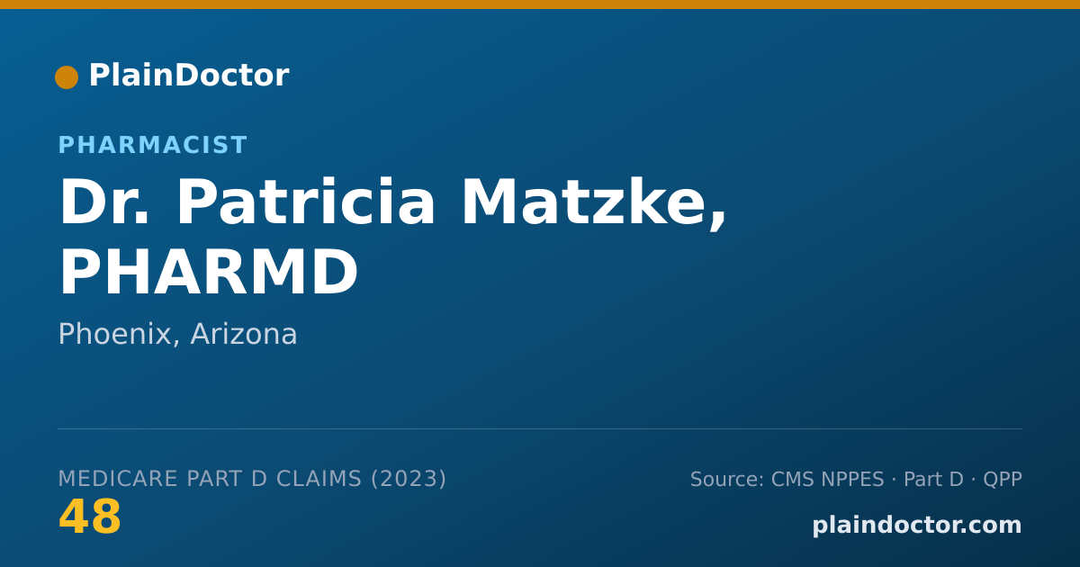 Shareable card for Patricia Matzke, PHARMD - Pharmacist, Phoenix, AZ